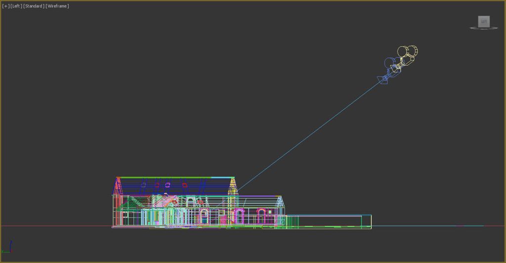 Two cameras compared in elevation in 3ds Max